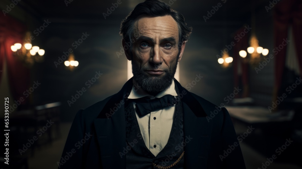 Portrait of empancipator Abraham Lincoln.generative ai
 - obrazy, fototapety, plakaty 