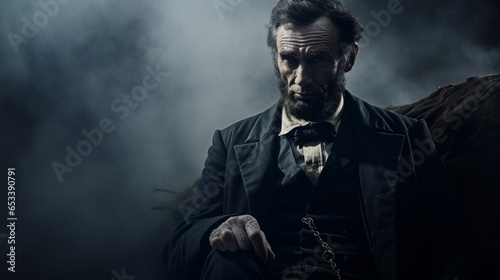 Portrait of empancipator Abraham Lincoln.generative ai 