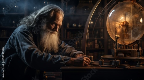 Foto Portrait of astronomer Galileo Galilei.generative ai