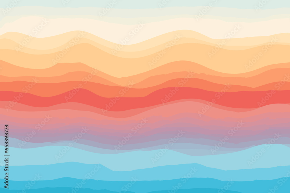 Obraz premium Ombre stripe pattern, wallpaper, background, hand-drawn cartoon Illustrations in minimalist vector style