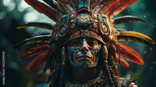 Huitzilopochtli - The azteken god of war and sun.generative ai 