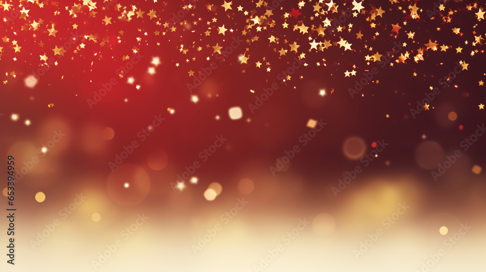 Red and gold sparkles Christmas holiday banner background