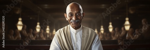Portrait of leader Mahatma Gandhi.generative ai 