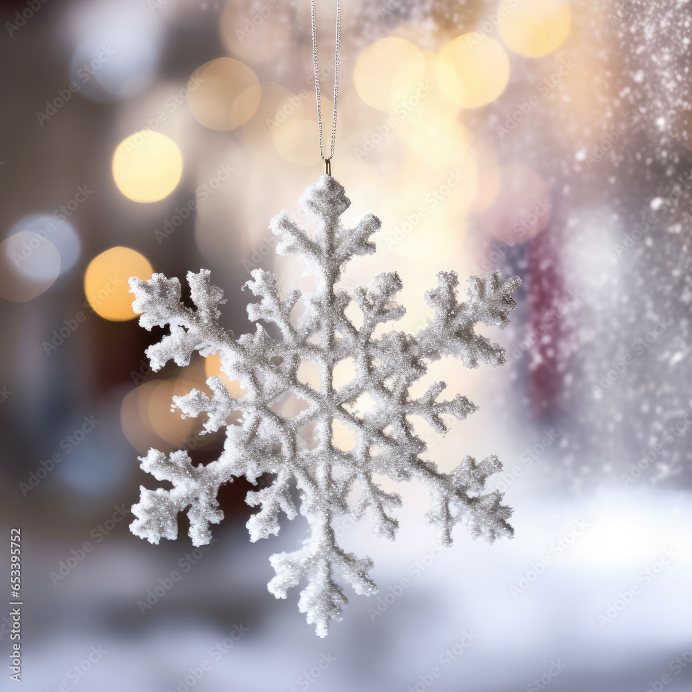 Christmas background. Christmas decoration.Snowflake  ornaments