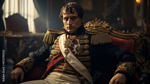 Fotografiet Portrait of emperor Napoleon Bonaparte.generative ai