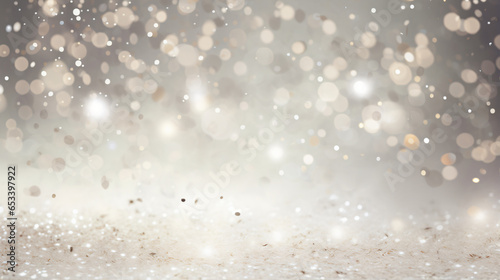 Silver glitter Christmas holiday banner background