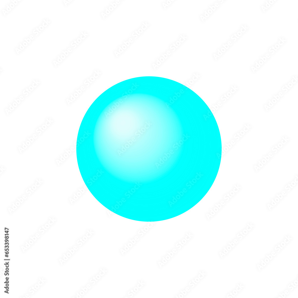 Blue Aqua white ball buttons with transparent background.