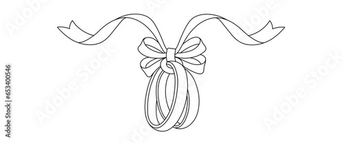 wedding ring line art style. vector invitation element	