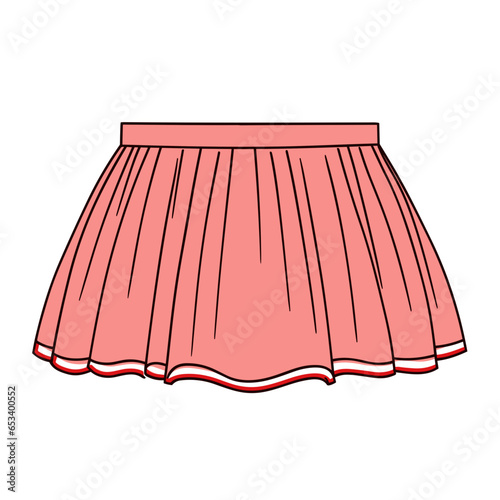 Box pleat valance vector icon in minimalistic, black and red line work, japan web
