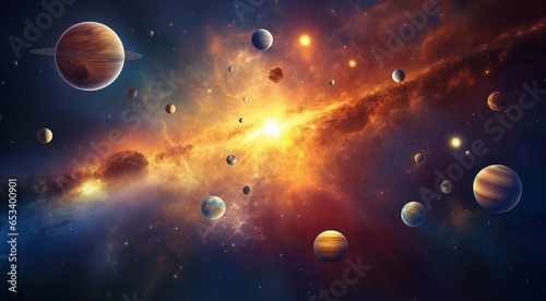 planets with stars  space galaxy background  background with space and planets  planets in the space with stars