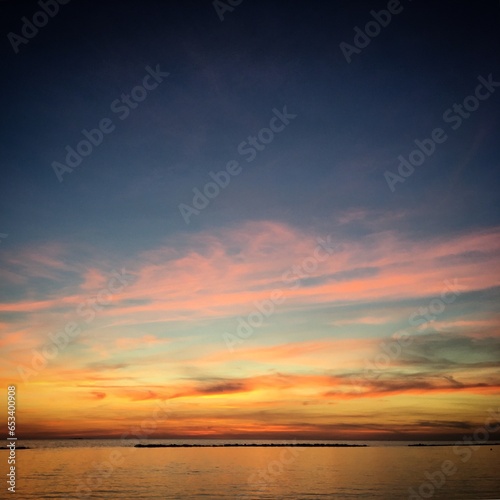 Sunset over the sea near Paphos  Cyprus  October 2018