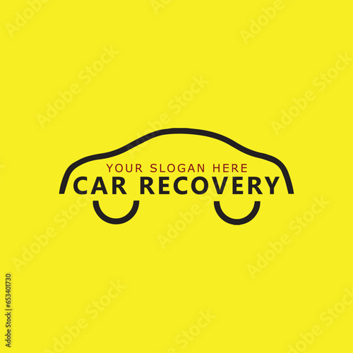 car recovery towing logo design vector