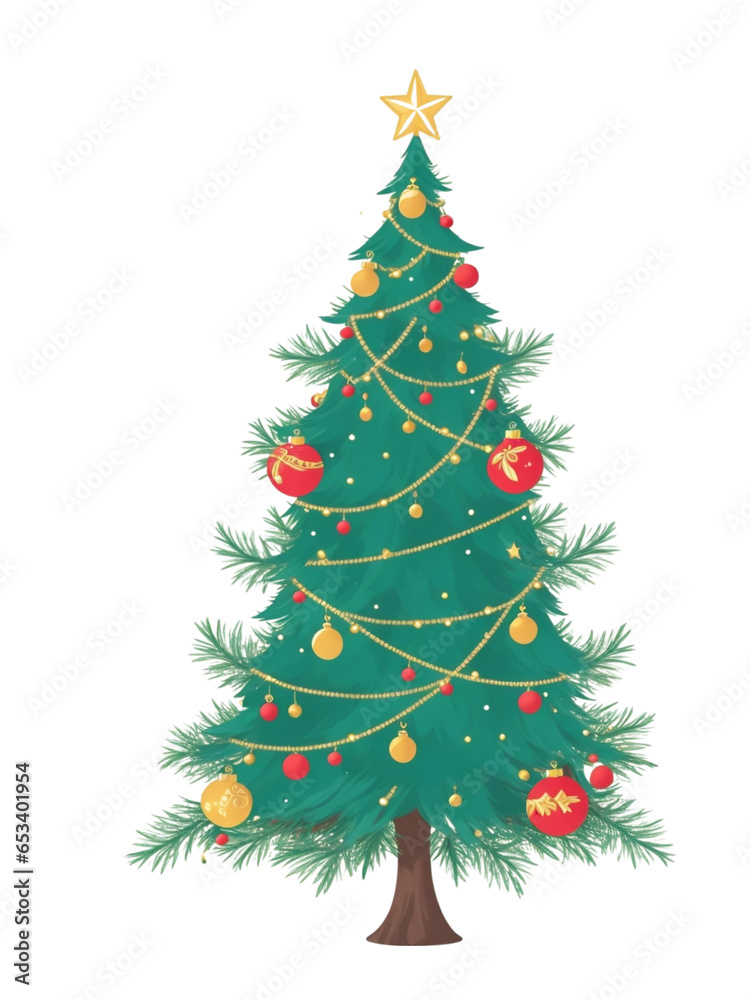  christmas tree on white isolated background graphic