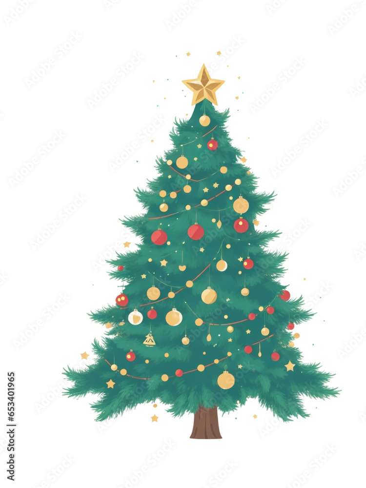  christmas tree on white isolated background graphic