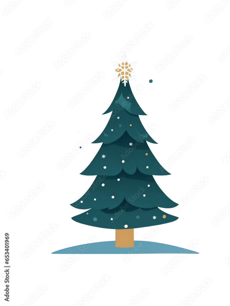  christmas tree on white isolated background graphic