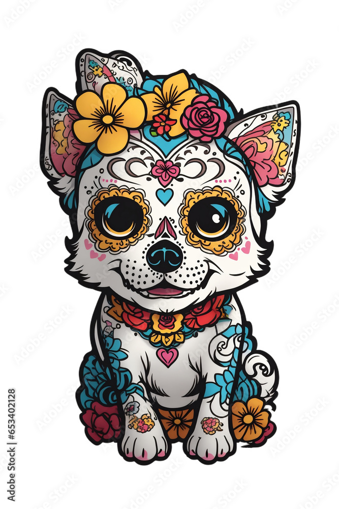 dog catrina mexican holiday Día de Muertos dog catrina mexican holiday Día de Muertos