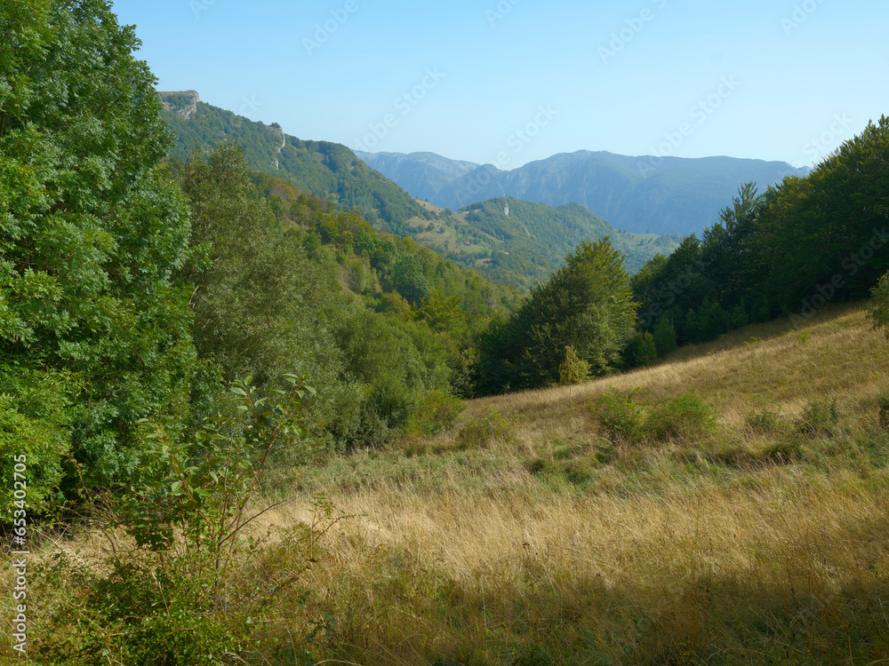 Via Transilvanica trail in Mehedinti Mountains, Romania, Europe