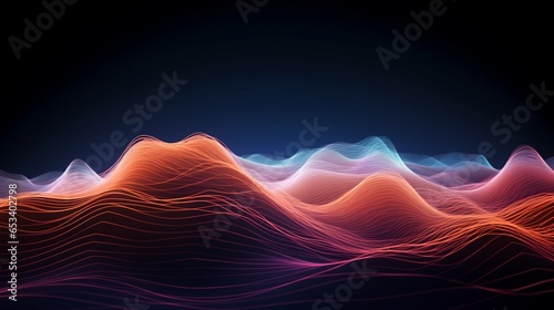 Colorful Sound Wave on Black Background
