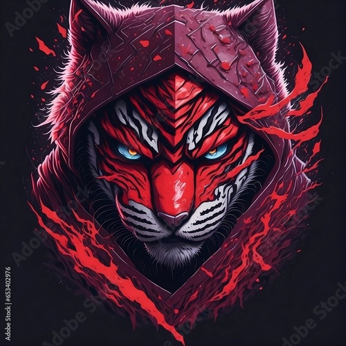 Evil ninja tiger for your protection, a touch of magic in your life, generative AI