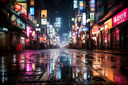 A Night of the Neon Street at the Downtown in Shinjuku