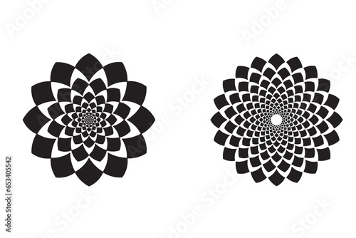 Fibonacci Dotted Spiral art element on a white background. Swirl pattern dots vector illustration. Abstract dotted spiral vortex. easily editable icon vector art illustration.
