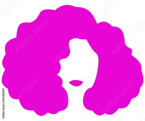 Pink afro woman icon without background © Oscar