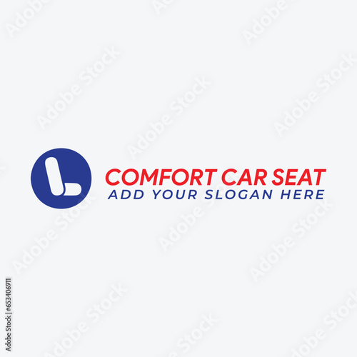 comfort car seats logo design vector