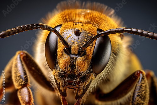 Macro photo of a bee © frimufilms