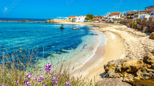 colorful and scenic view at Scoglio Lungo Beach at Porto Torres Sardinia photo