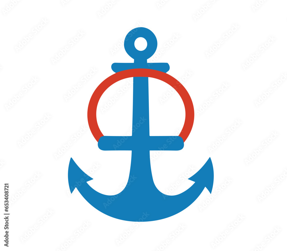 Anchor logo design Vector illustration on white background Anchor logo design Vector illustration on white background