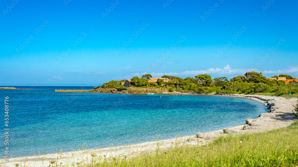 view at Tamerici Beach near Pischina Salidda in Sassari province Sardinia
