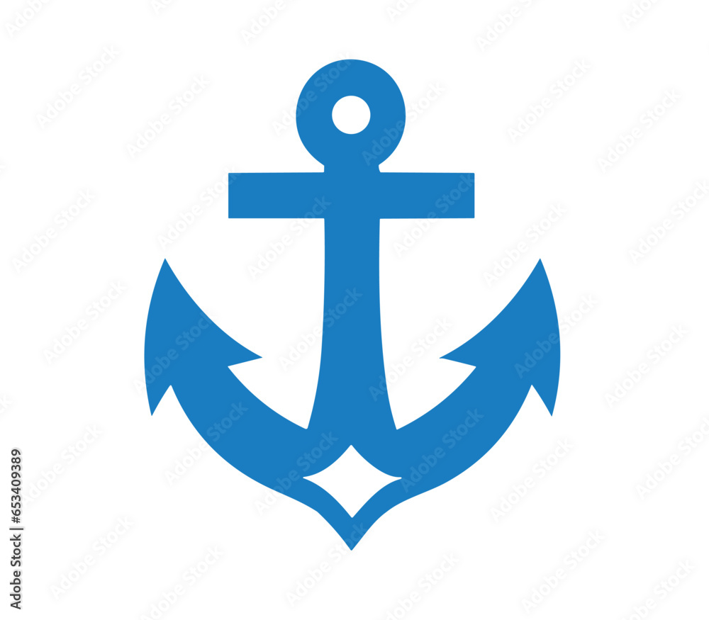 Anchor logo design Vector illustration on white background