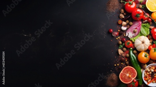 Food on a Background with Space for Copy
