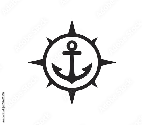 Anchor logo design Vector illustration png on a white background