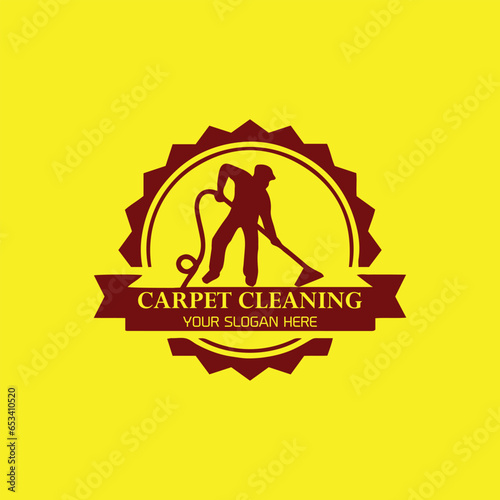 carpet cleaning logo design vector