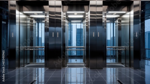 synergy of architecture and urban living through elevator interiors in modern buildings photo