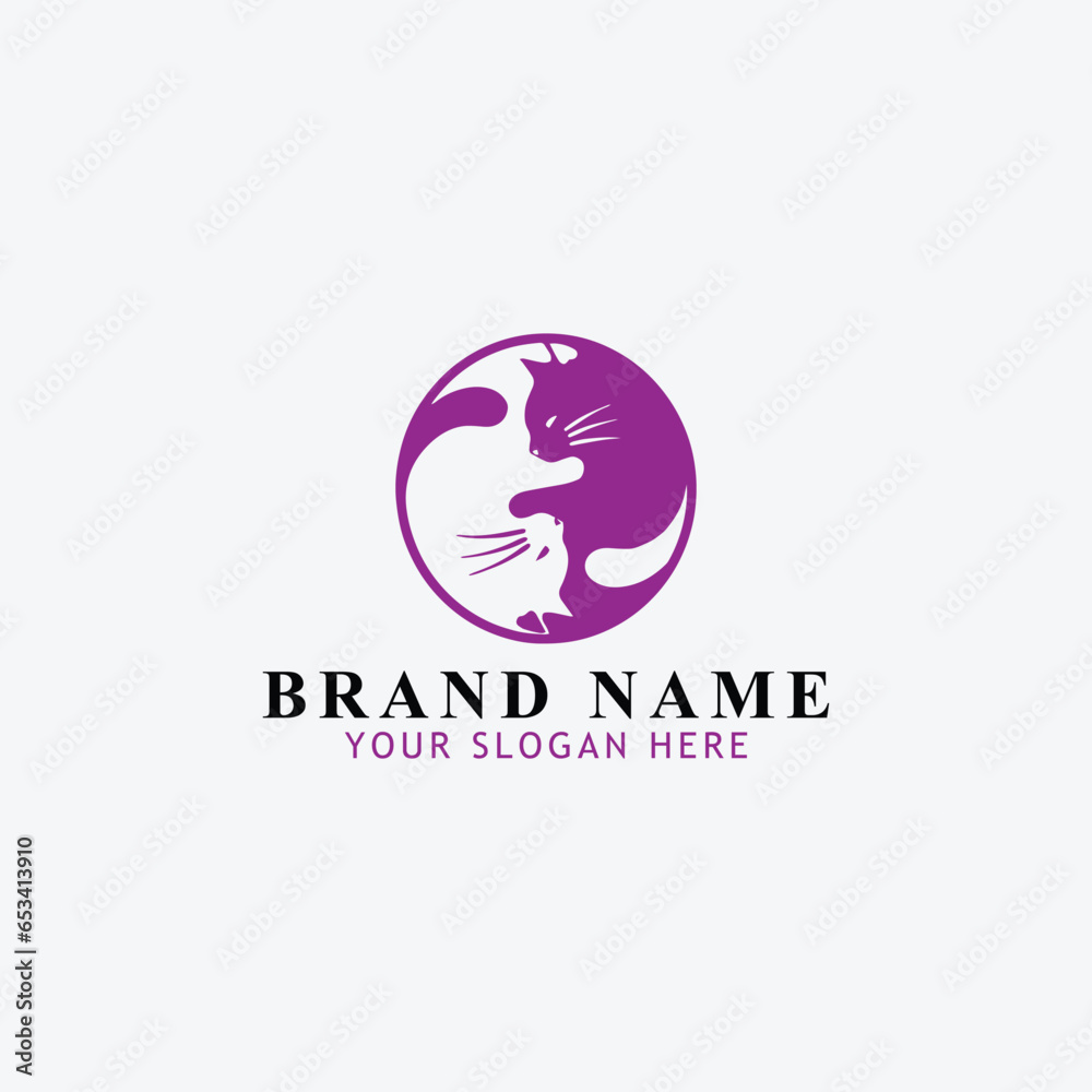 cat jewelry logo design vector cat jewelry logo design vector