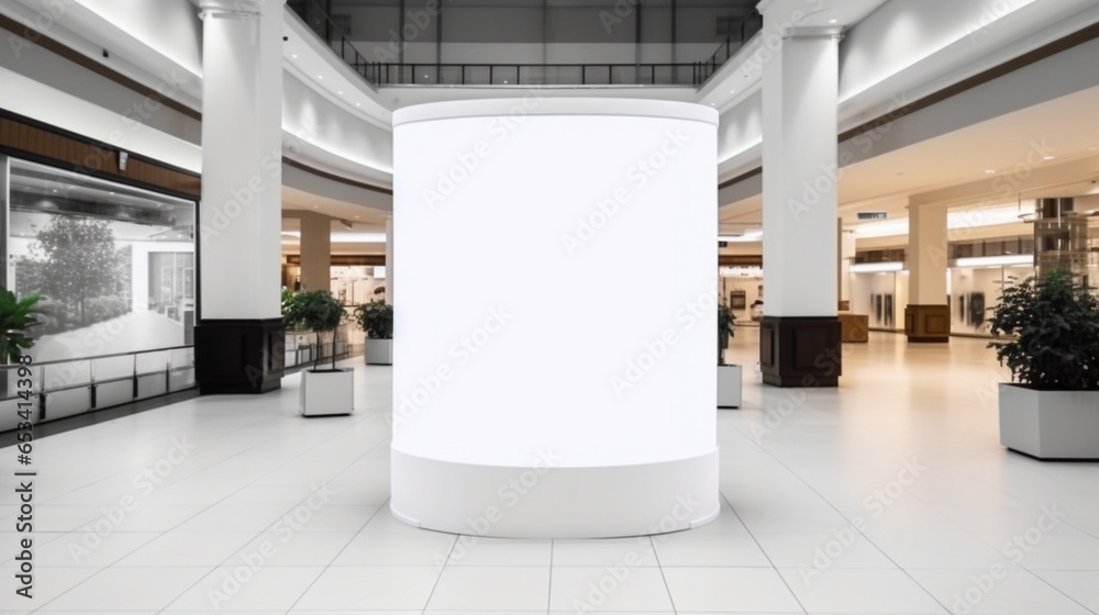 Poster stand for posters in a shopping center. AI Generated Poster stand for posters in a shopping center. AI Generated