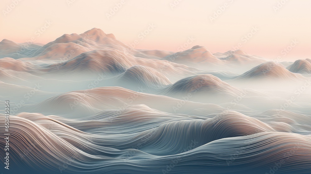 3d wireframe landscape topographic illustration abstract mountain, grid topography, earth surface 3d wireframe landscape topographic - obrazy, fototapety, plakaty 