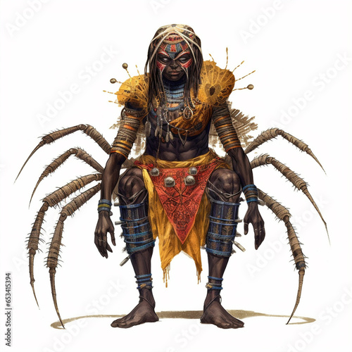 Illustration of Anansi on a white background