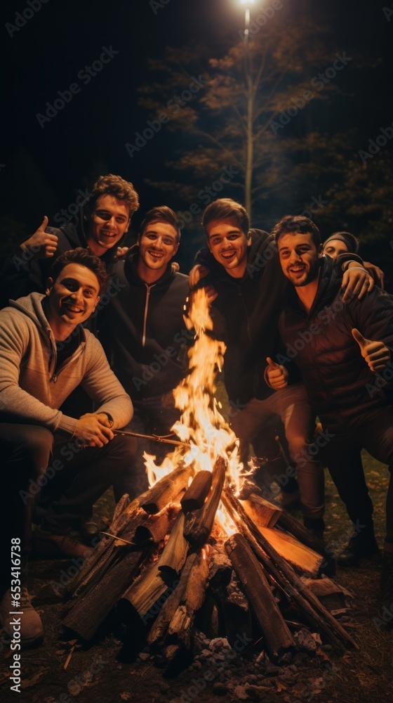 Bonfire with friends on a chilly night. Bonfire with friends on a chilly night.