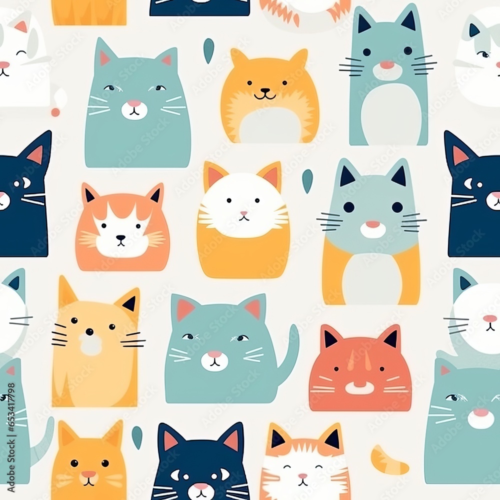 seamless pattern with cats seamless pattern with cats
