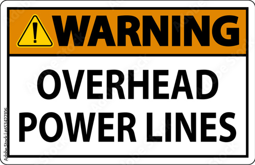 Wallpaper Mural Warning Sign Overhead Power Lines Torontodigital.ca