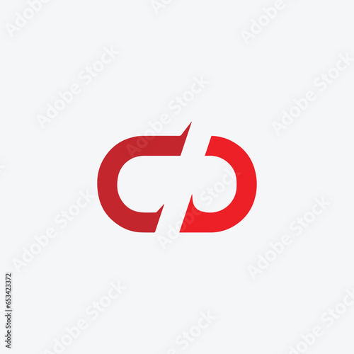 letters cd or dc text logo design vector