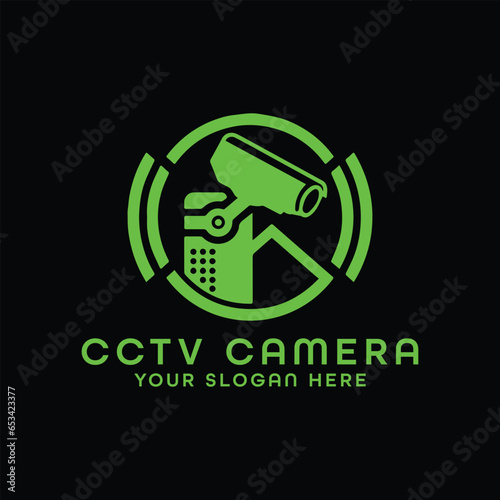 cctv camera logo design vector