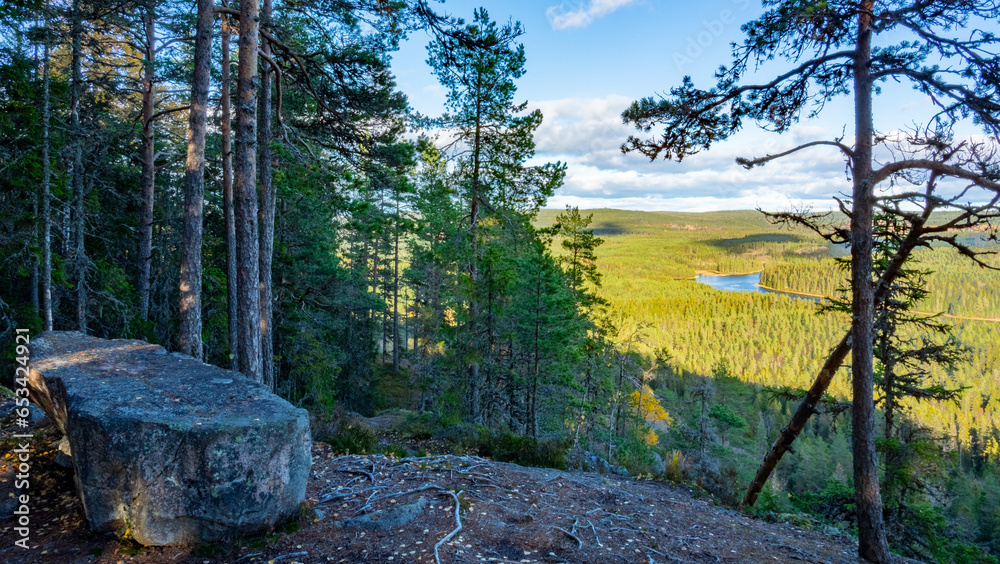 Predikstolen viewpoint at a high cliff in Ludvika, Sweden
