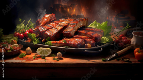 Grilled BBQ, exceptionally tasty, served sizzling.