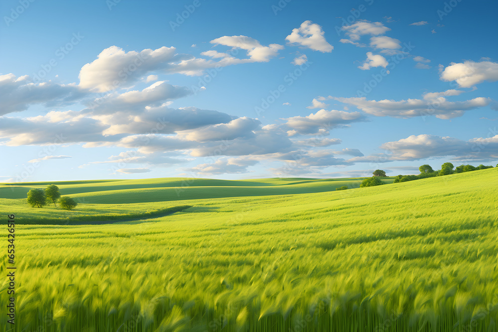 green spring field panorama green spring field panorama