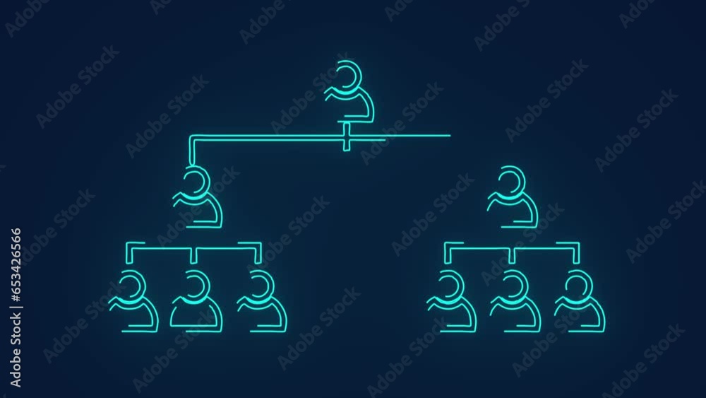 Corporate business structure of positions company hierarchy animation