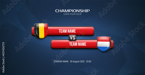 Sport scoreboard with team logo. Vector template for your design.